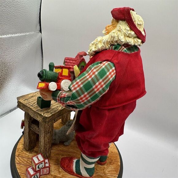 Traditions Vintage Santa Claus Toy Maker Figurine Fabric Mache Santa Centerpiece - Picture 9 of 16
